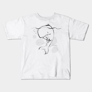 Whale playing the banjo Kids T-Shirt